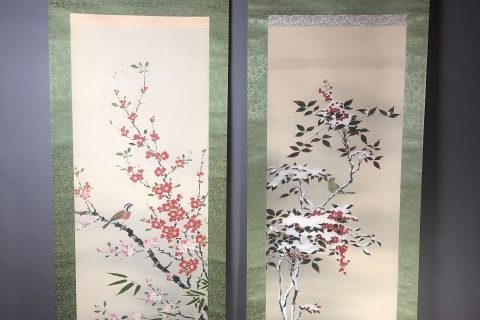 福田翠光の花鳥図などの掛軸をお買取いたしました