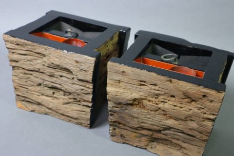 舟板虫喰 掛花入など茶道具、華道具をお買取いたしました