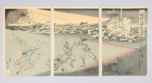 【東京都 小平市】鴨緑江沖之大海戦の木版画などをお譲りいただきました。